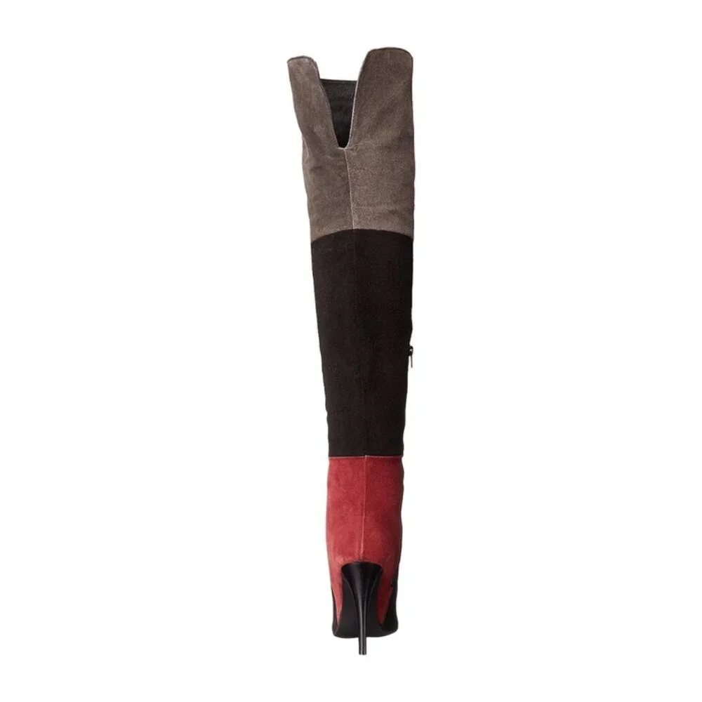 NWOB Charles David Kris Over The Knee Multi Color Suede Boots